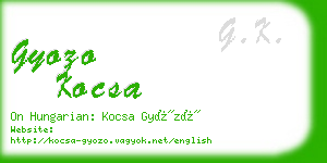 gyozo kocsa business card